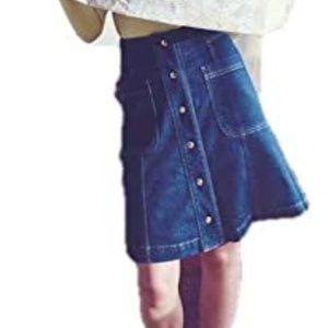 BODEN Stretch Denim Button Front Isabelle Skirt